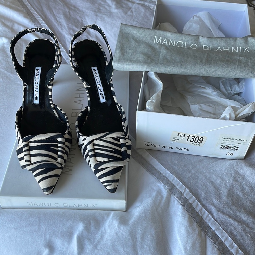 Manolo Blahnik Maysli zebra 38